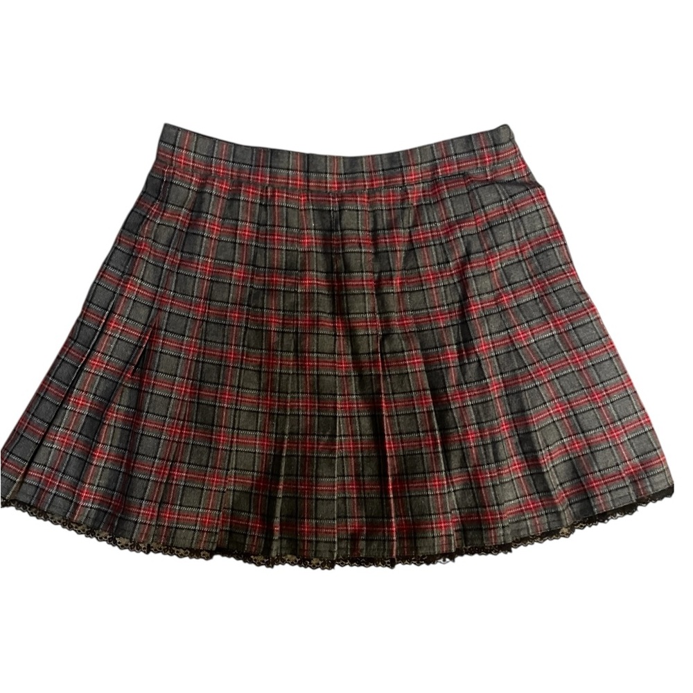Vintage 90’s Plaid Women's Skirt in Red and Black
